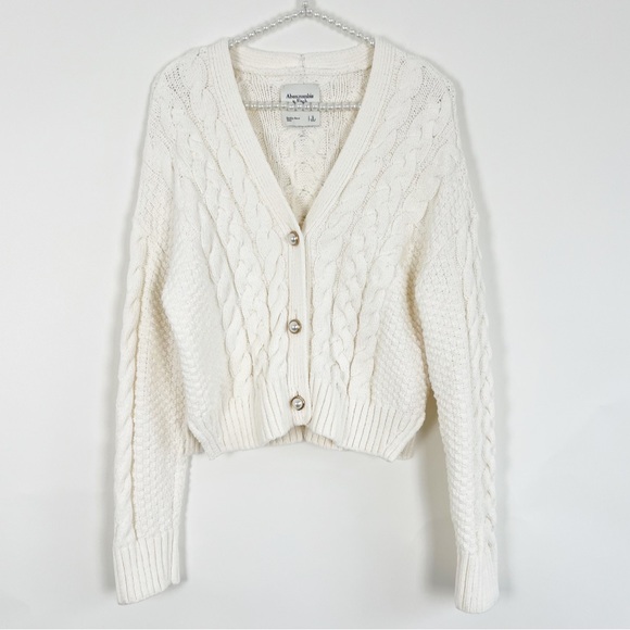 Abercrombie and Fitch Cable Knit Cardigan Sweater - Picture 2 of 5